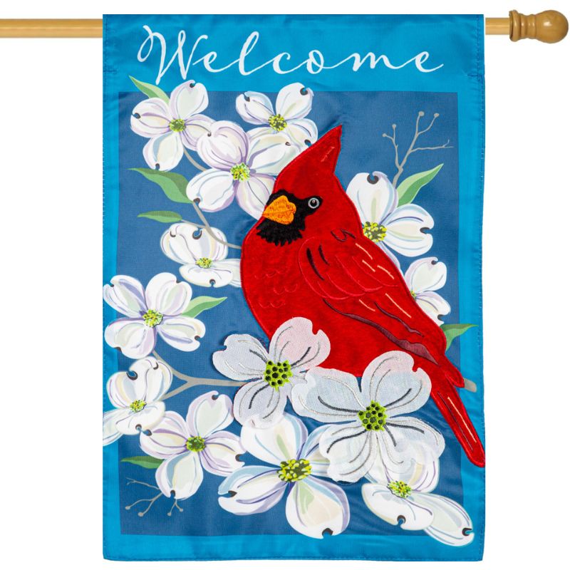 Spring Dogwood Cardinal House Flag